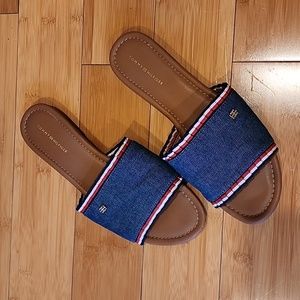 Tommy Hilfiger blue denim Mules, Size 10